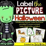 Halloween Label the Picture Printables, Writing Activities