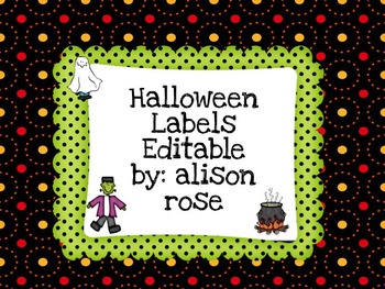 Preview of Halloween Labels Editable