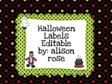 Halloween Labels Editable