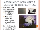 Halloween Landscapes using tints, shades, papercutting