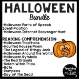 Halloween Language Arts Reading Comprehension Worksheet Bundle