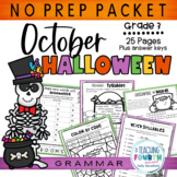 Halloween Grammar Language Arts Worksheets and Activities 