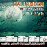 Halloween Math and Language Printables for Fourth Grade