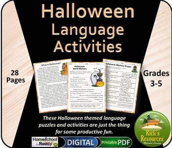 Preview of Halloween Reading and Language Activities - Print and Digital Versions