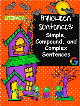 Preview of Halloween Language - Teaching Simple, Complex, & Compound Sentences