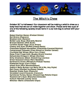 Preview of Halloween Lesson, The Witch's Chew