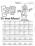 Halloween Letter E Handwriting Worksheet "EEK!"
