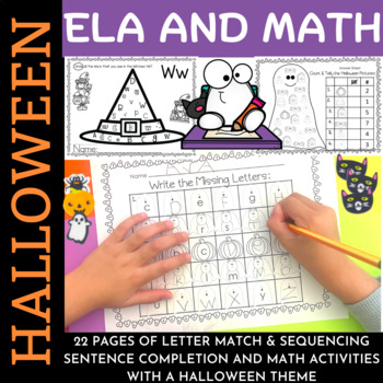 Preview of Halloween Letter Recognition | Math Counting Activities | Kindergarten