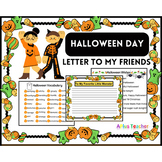 Halloween Letter To Friends, Teachers And Classmates