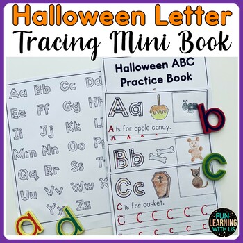 Preview of Halloween Letter Tracing Mini Practice Book | October Alphabet Worksheets