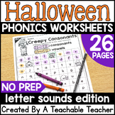 Halloween Letter and Sounds Worksheets for Halloween Phoni