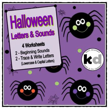 Preview of Halloween Letters & Sounds Worksheets - (Beginning Sounds, Tracing Letters)