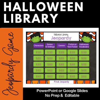 Preview of Halloween Library Jeopardy