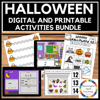 Preview of Halloween Life Skills Growing Bundle |Digital |Printable Worksheets