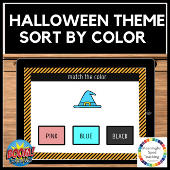 Preview of Halloween Life Skills Sort by Color Boom Cards™ 