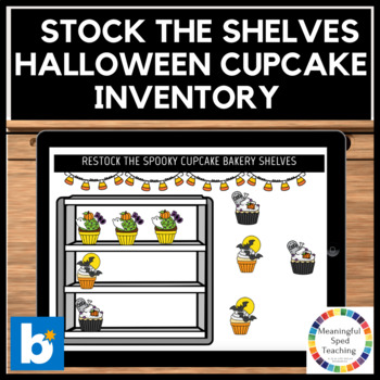 Preview of Halloween Life Skills Stock The Shelves Special Education Boom Cards™ 