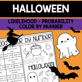 Preview of Halloween Likelihood Color by Number for Middle School Math - Probability
