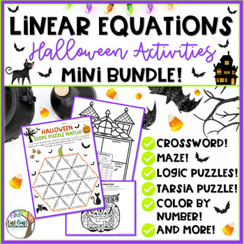 Preview of Halloween Linear Equations Mini Bundle