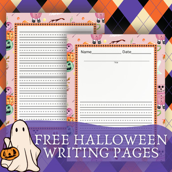 Halloween Lined Writing Pages for Kindergarten, First Grade, Second Grade