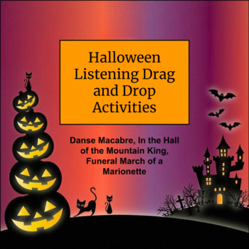 Preview of Halloween Listening Drag and Drop Activities (Google Slides)