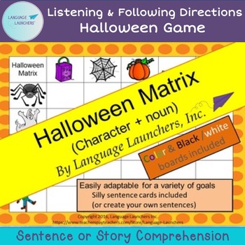 Preview of Halloween Listening and Following Directions Game