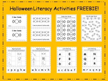 Preview of Halloween Literacy Activities FREEBIE - CCSS aligned