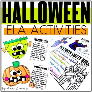 Preview of Halloween ELA Centers w/ Halloween Writing & Craft Activities, Fall Story Retell