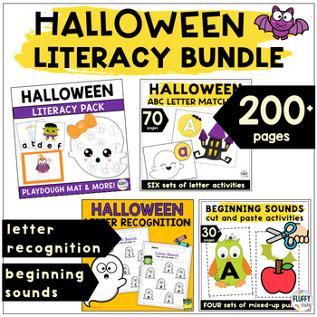 Preview of Halloween Literacy Activities for Preschool and Kindergarten BUNDLE