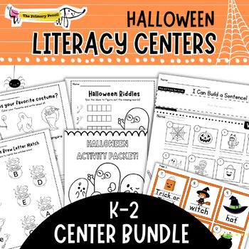 Preview of Halloween Literacy Center Bundle | October Reading, Writing, & Activity Packet