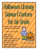Halloween Literacy Games and Centers for 1st Grade