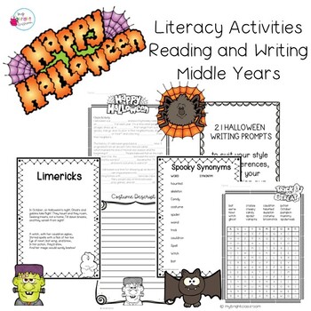 Preview of Halloween Literacy Pack: Reading and Writing Activities for Middle Years