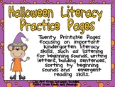 Halloween Literacy Practice Pages Kindergarten- beginning 