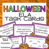 Halloween ELA Task Cards - Parts of Speech, Punctuation, C
