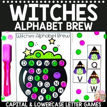 Preview of Halloween Literacy - Witches Alphabet Brew - Letter Recognition/Matching Game