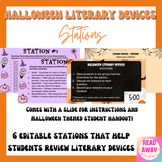 Halloween Literary Devices - Stations - Engaging Review of