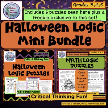 Preview of Halloween Logic Mini Bundle- Activities for Fast Finishers