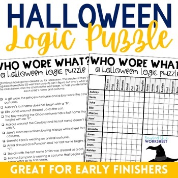 Preview of Halloween Logic Puzzle