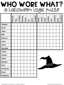 Halloween Logic Puzzle by Beyond the Worksheet with Lindsay Gould