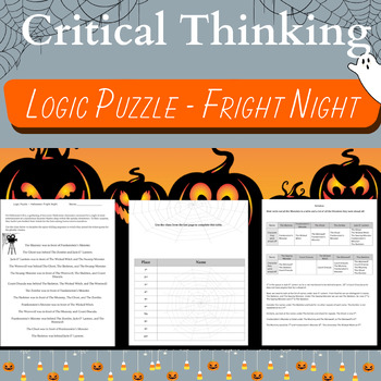 Preview of Halloween Logic Puzzle - Creative Thinking - Fright Night