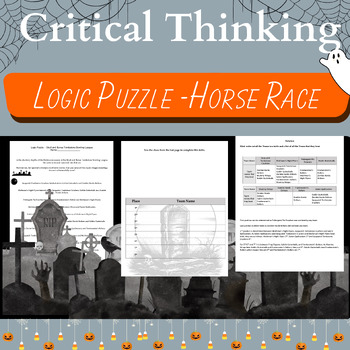 Preview of Halloween Logic Puzzle - Creative Thinking - Haunted Horse Race