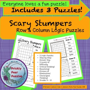 Preview of Halloween Logic Puzzle -  Scary Stumpers- Fall Word Puzzles for Fast Finishers