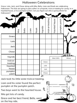Halloween Logic Puzzles ~ 5 Puzzles ~ No Prep by Secret Stash TpT