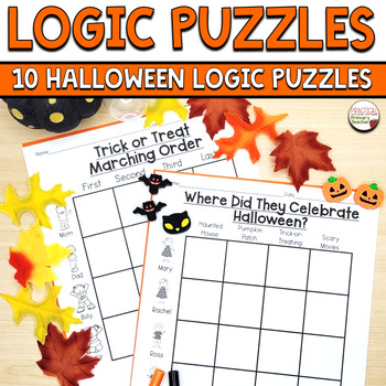 Preview of Halloween Logic Puzzles 1st and 2nd Grade Brain Teasers