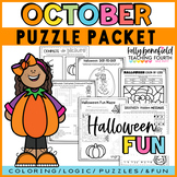 Halloween Logic Puzzles Packet and Worksheets Early Finishers
