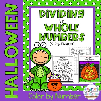 Preview of Halloween Long Division 2-Digit Divisors Color by Number