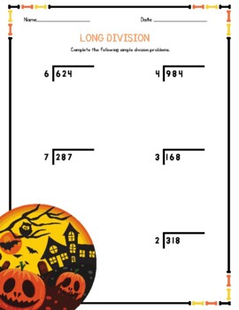 Preview of Halloween Long Division