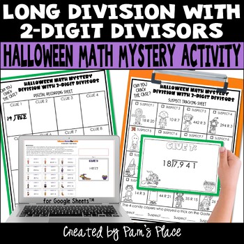 Preview of Halloween Long Division with 2-Digit Divisors Mystery Activity