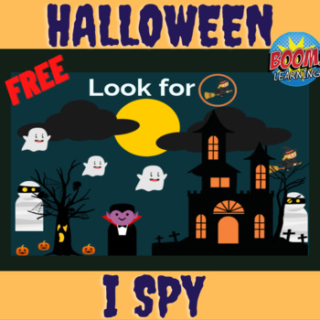 Preview of Free Halloween Look and Find - Boom cards distance learning