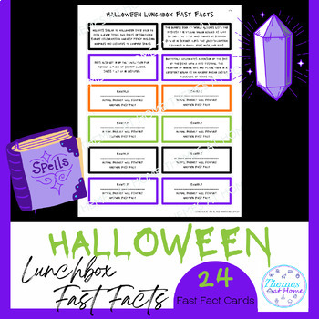Preview of Halloween Lunchbox Fast Facts Cards