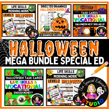 Preview of Halloween MEGA ACTIVITIES BUNDLE Special Education Differentiated LIFE SKILLS